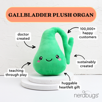Gallbladder Plush Organ - Nerdbugs Gallbladder Plushie Organ - Who you gonna gall? Stone busters!