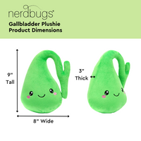Gallbladder Plush Organ - Nerdbugs Gallbladder Plushie Organ - Who you gonna gall? Stone busters!