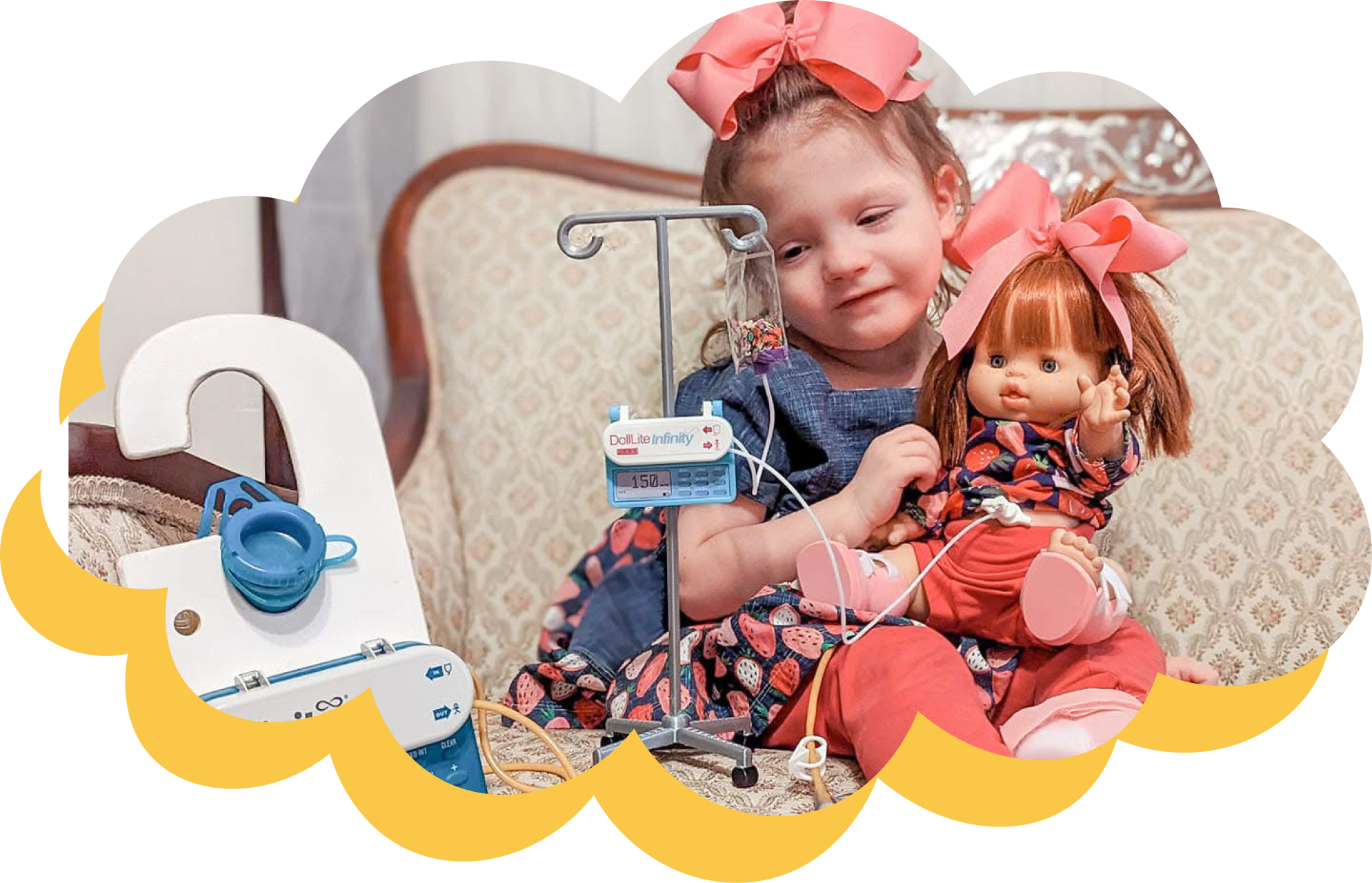 Child with medical play device